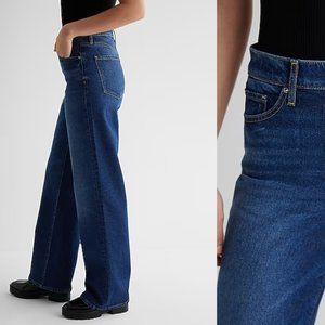 NWOT EXPRESS High Waisted Dark Wash Wide Leg Jeans